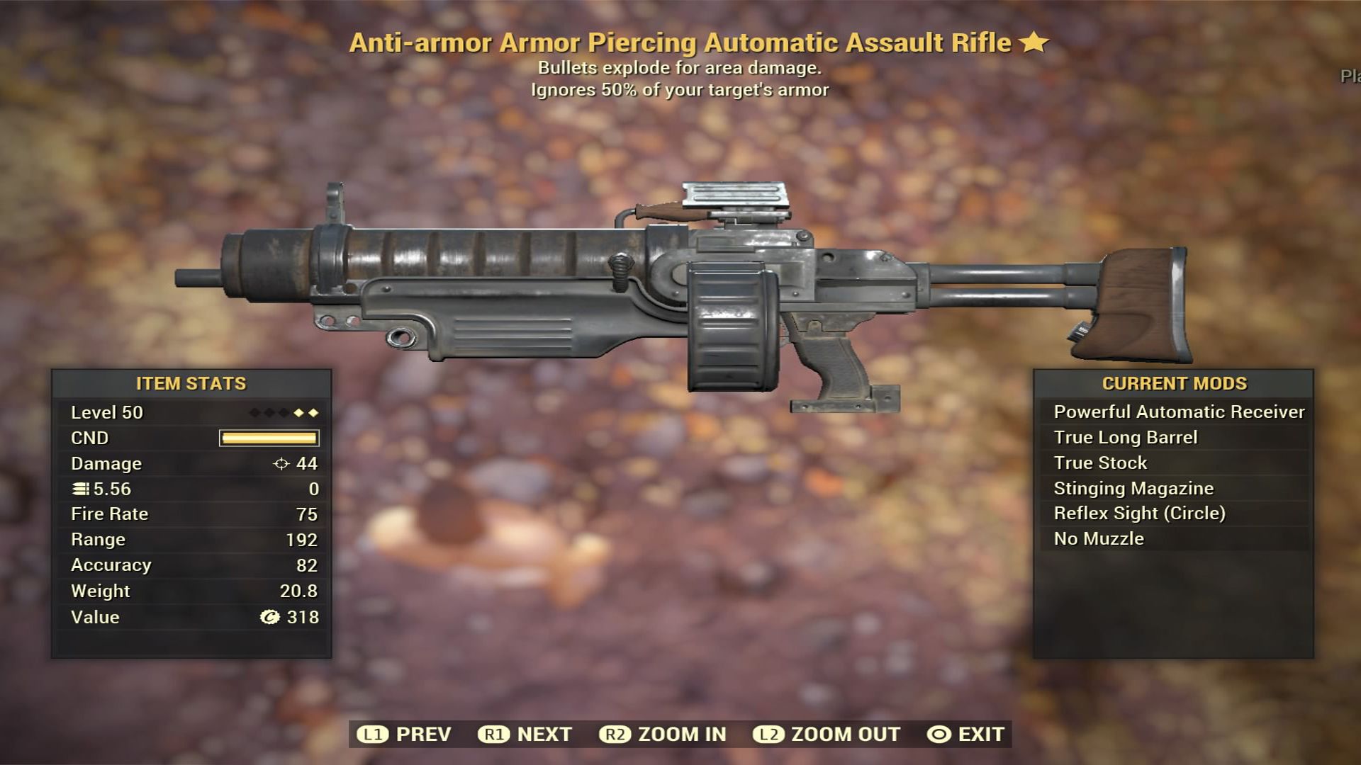 Fallout 76 Anti-armor Automatic Assault Rifle - Level 45