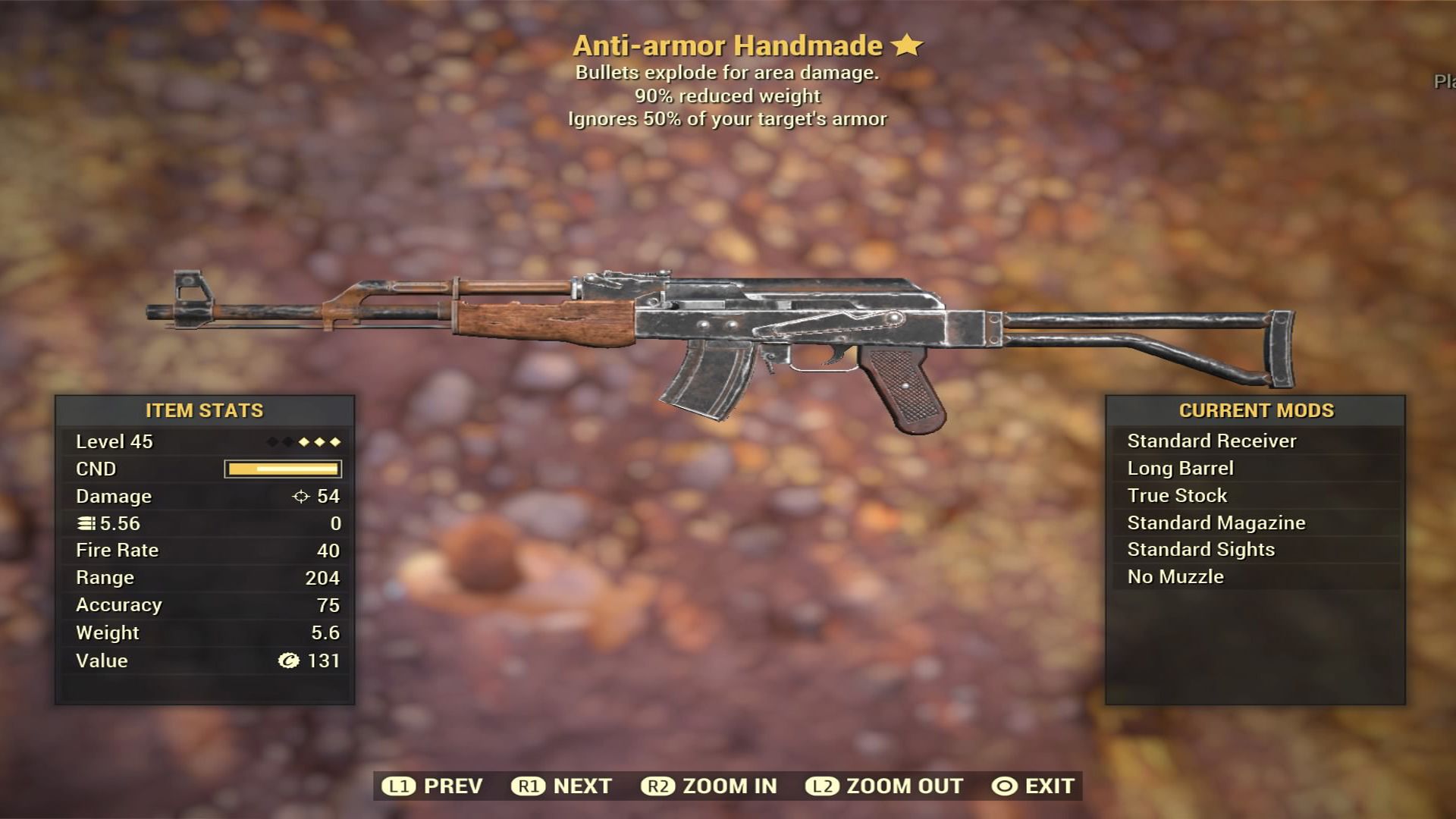 Fallout 76 Anti-armor Handmade - Level 45